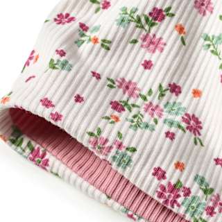 Loop Schal mit Ripp-Struktur & Blumen-Muster, weiß ALANA