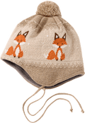Mütze aus Strick mit Fuchs-Muster, beige, Gr. 46/47 ALANA