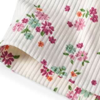 Mütze mit Ripp-Struktur & Blumen-Muster, weiß, Gr. 52/53 ALANA