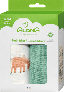 Mulltücher mit Bauernhof-Motiv, 80 x 80 cm ALANA