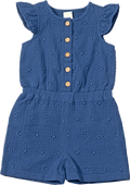 Overall aus Musselin mit Lochstickerei, blau, Gr. 122 ALANA