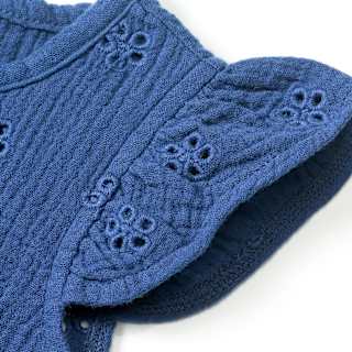 Overall aus Musselin mit Lochstickerei, blau, Gr. 122 ALANA