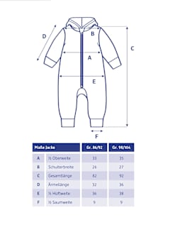 Overall aus Walk, rosa, Gr. 86/92 ALANA