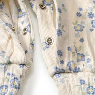 Overall mit Blüten-Muster & Ripp-Jersey, beige & blau, Gr. 68 ALANA