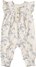 Overall mit Blüten-Muster & Ripp-Jersey, beige & blau, Gr. 68 ALANA