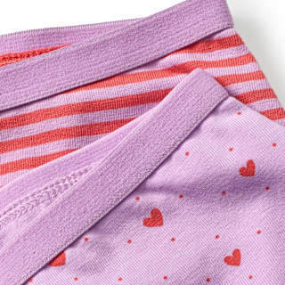 Pantys mit Herz-Muster & Streifen, lila + rot, Gr. 110/116 ALANA