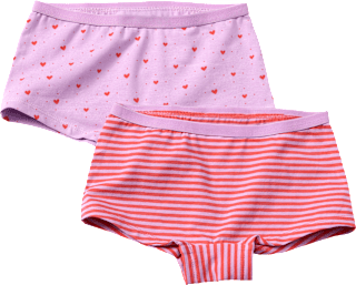 Pantys mit Herz-Muster & Streifen, lila + rot, Gr. 110/116 ALANA