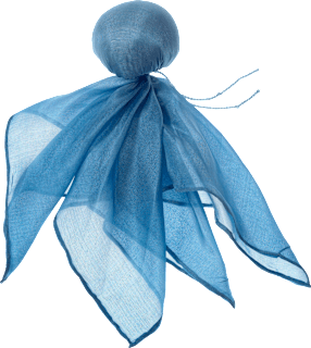Püppchen aus Seide und Baumwolle, blau, ca. 28 x 28cm ALANA
