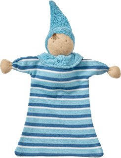 Püppchen mit Kleid und Ringel-Muster, blau ALANA