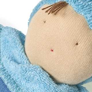 Püppchen mit Kleid und Ringel-Muster, blau ALANA