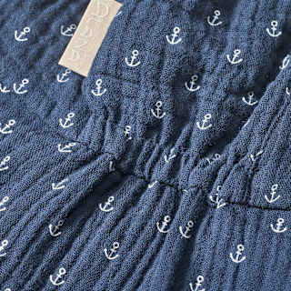 Schirmmütze aus Musselin mit Nackenschutz, blau, Gr. 54/55 ALANA