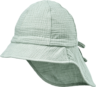 Schirmmütze aus Musselin mit Nackenschutz, grün, Gr. 50/51 ALANA