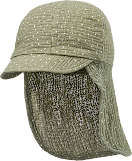 Schirmmütze aus Musselin mit Nackenschutz, grün, Gr. 52/53 ALANA