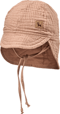 Schirmmütze mit Nackenschutz aus Musselin, braun, Gr. 46/47 ALANA