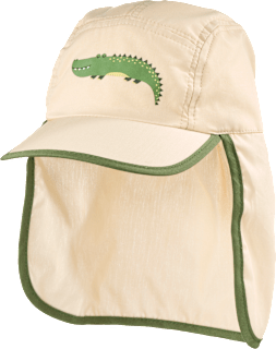 Schirmmütze mit Nackenschutz & Krokodil-Motiv, beige, Gr. 54/55 ALANA