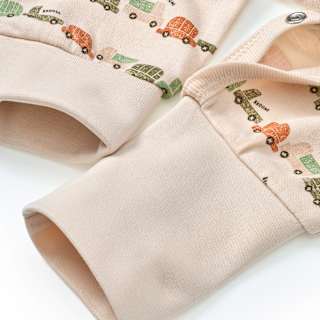 Schlafanzug mit Fahrzeug-Muster, beige, Gr. 86/92 ALANA