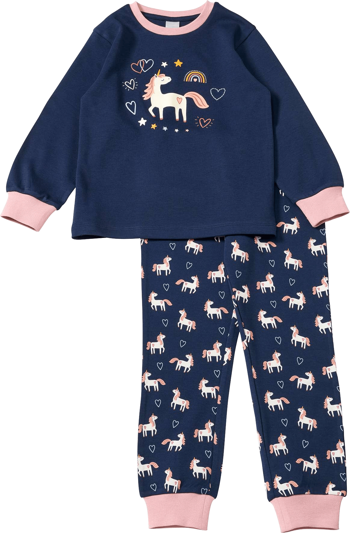 Schlafanzug mit Glow-in-the-Dark Einhorn-Motiv, blau, Gr. 98 ALANA