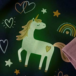Schlafanzug mit Glow-in-the-Dark Einhorn-Motiv, blau, Gr. 98 ALANA