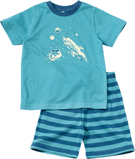Schlafanzug mit Glow-in-the-Dark Weltall-Motiv, blau, Gr. 98 ALANA
