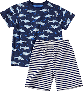 Schlafanzug mit Haifisch-Muster, blau, Gr. 122/128 ALANA