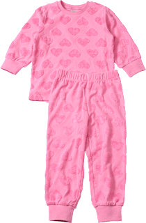 Schlafanzug mit Herz-Muster aus Frottee, rosa, Gr. 134/140 ALANA