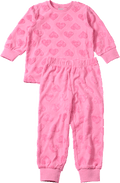 Schlafanzug mit Herz-Muster aus Frottee, rosa, Gr. 134/140 ALANA