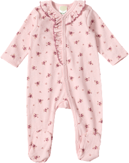 Schlafanzug mit Ripp-Struktur & Blumen-Muster, rosa, Gr. 62/68 ALANA