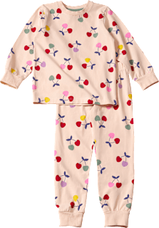 Schlafanzug Pro Climate mit Kirsch-Muster, beige, Gr. 110/116 ALANA