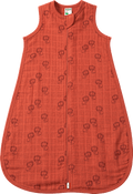Schlafsack 0,5 TOG aus Musselin mit Löwen-Muster, rotbraun, 90 cm ALANA
