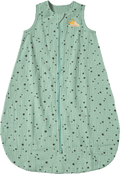 Schlafsack 1 TOG aus Musselin mit Stern-Muster, grün, 90 cm ALANA