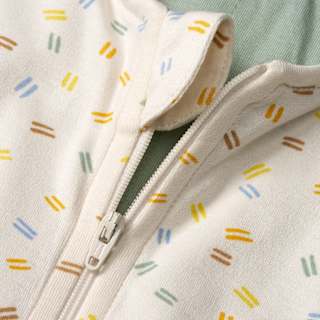Schlafsack 1 TOG mit Allover-Muster, weiß, 130 cm ALANA