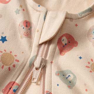 Schlafsack 1 TOG mit Bären-Muster, beige, 90 cm ALANA
