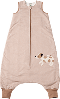 Schlafsack mit Beinen 1 TOG mit Streifen-Muster & Stickerei, braun, 100 cm ALANA