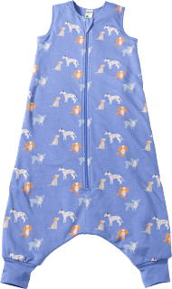 Schlafsack mit Beinen 2 TOG mit Hunde-Muster, blau, 100 cm ALANA