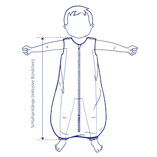Schlafsack mit Beinen 2 TOG, mit Ringel-Muster, blau, 110 cm ALANA
