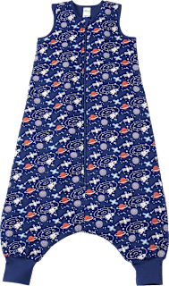 Schlafsack mit Beinen 2 TOG mit Weltraum-Muster, blau, 100 cm ALANA