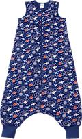 Schlafsack mit Beinen 2 TOG mit Weltraum-Muster, blau, 100 cm ALANA