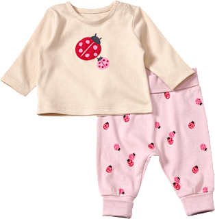 Set mit Langarmshirt & Hose mit Mitwachsfunktion, rosa & beige, Gr. 68 ALANA