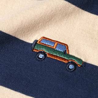 Set mit Ringel-Muster & Auto-Stickerei, blau, Gr. 104 ALANA