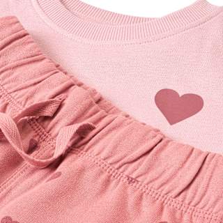 Set mit Sweatshirt & Jogginghose mit Herz-Muster, rosa, Gr. 122 ALANA