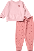 Set mit Sweatshirt & Jogginghose mit Herz-Muster, rosa, Gr. 122 ALANA