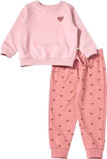 Set mit Sweatshirt & Jogginghose mit Herz-Muster, rosa, Gr. 122 ALANA