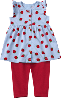 Set mit Tunika und Leggings & Erdbeeren-Muster, blau + rot, Gr. 80 ALANA