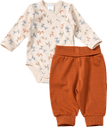 Set mit Wickelbody und Hose, beige + braun, Gr. 50/56 ALANA
