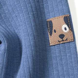 Set mit Wickelbody und Hose mit Hund-Applikation, blau, Gr. 62/68 ALANA