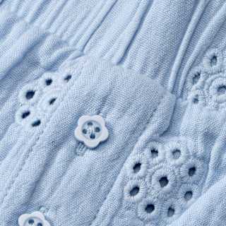 Shorts aus Musselin mit Blumen-Stickerei, blau, Gr. 86 ALANA
