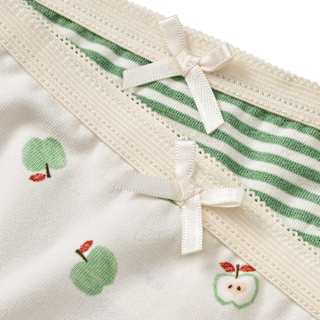 Slips mit Apfel-Muster & Streifen, weiß + grün, Gr. 98/104 ALANA