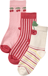 Socken mit 3D-Applikation & Kirsch-Motiv, rosa, Gr. 31/33 ALANA