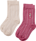 Socken mit Ajour-Struktur & Blumen-Stickerei, rosa & beige, Gr. 23/26 ALANA