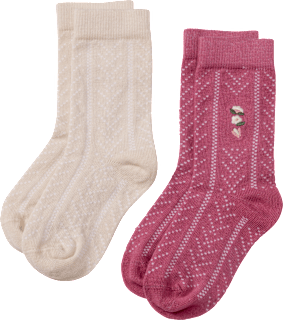 Socken mit Ajour-Struktur & Blumen-Stickerei, rosa & beige, Gr. 23/26 ALANA